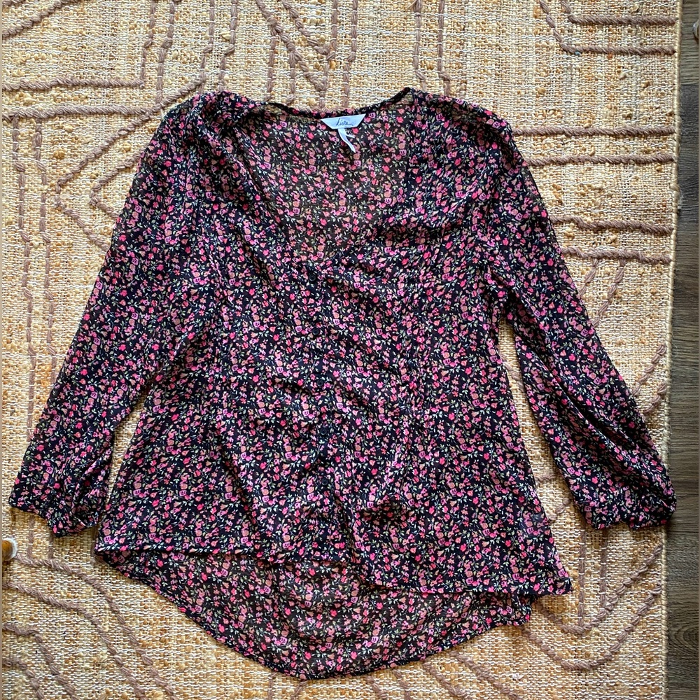 Kirra PacSun sheer floral blouse